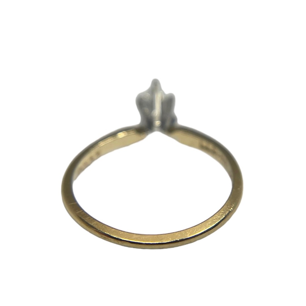 Vintage: .5 CT Marquise Diamond Solitaire Engagement Ring 𖦹 14K Gold 𖦹 Size 5 - Picture 8 of 16